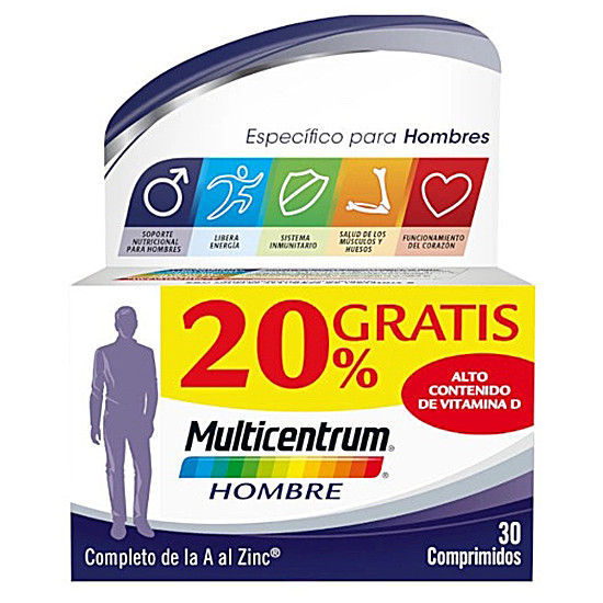 Multicentrum hombre 30 comprimidos +20% gratis