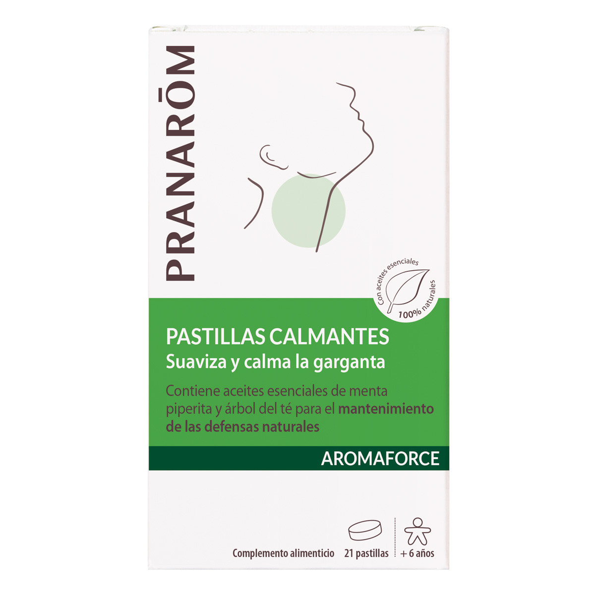 Pranarom Aromaforce pastillas para la garganta 21u