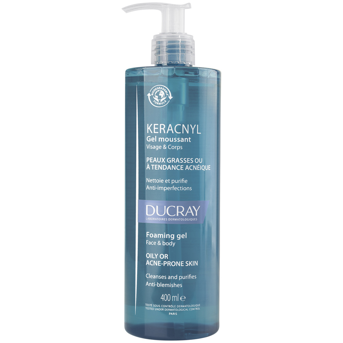 Ducray keracnyl gel limpiador 400ml