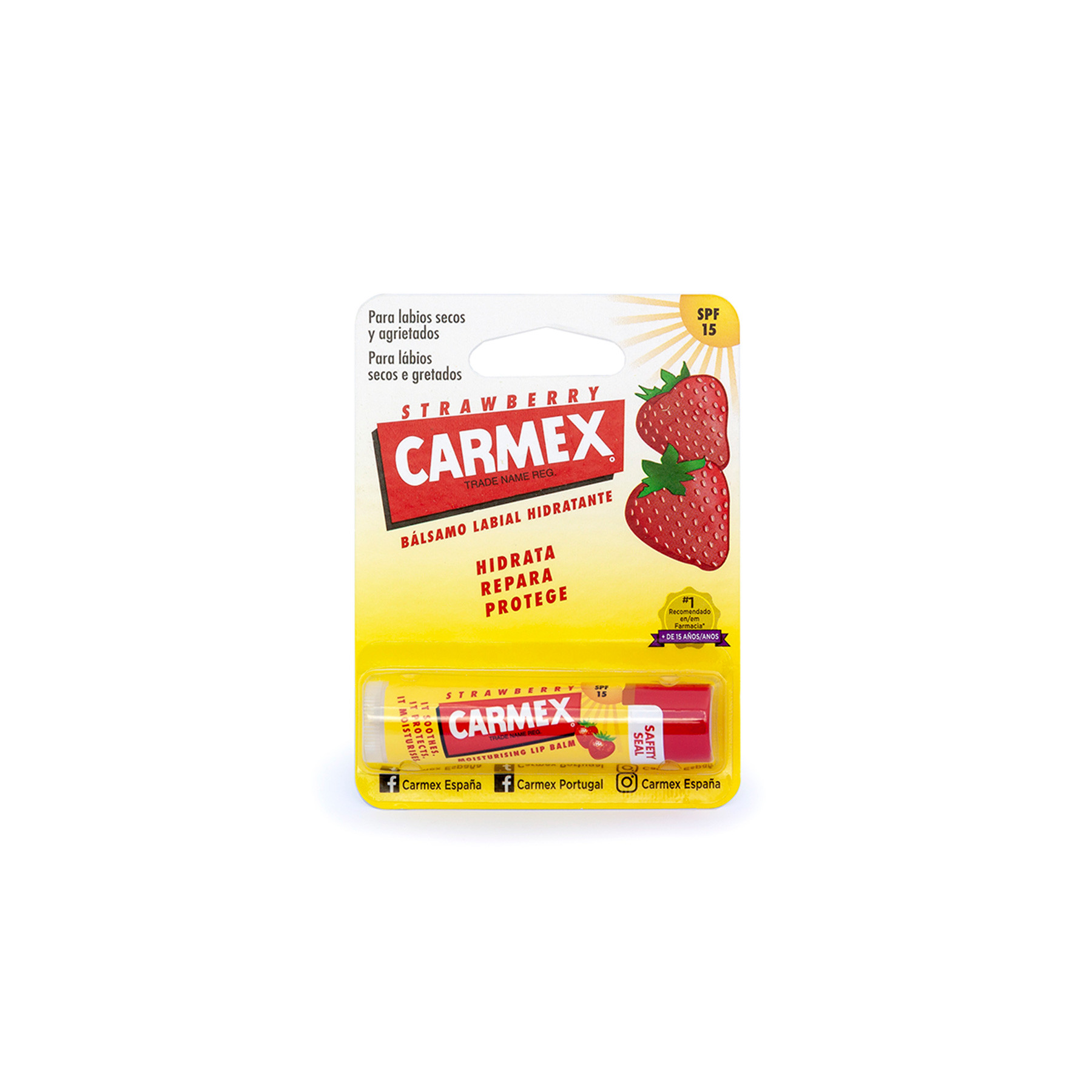 Carmex bálsamo labial fresa stick 4,25g