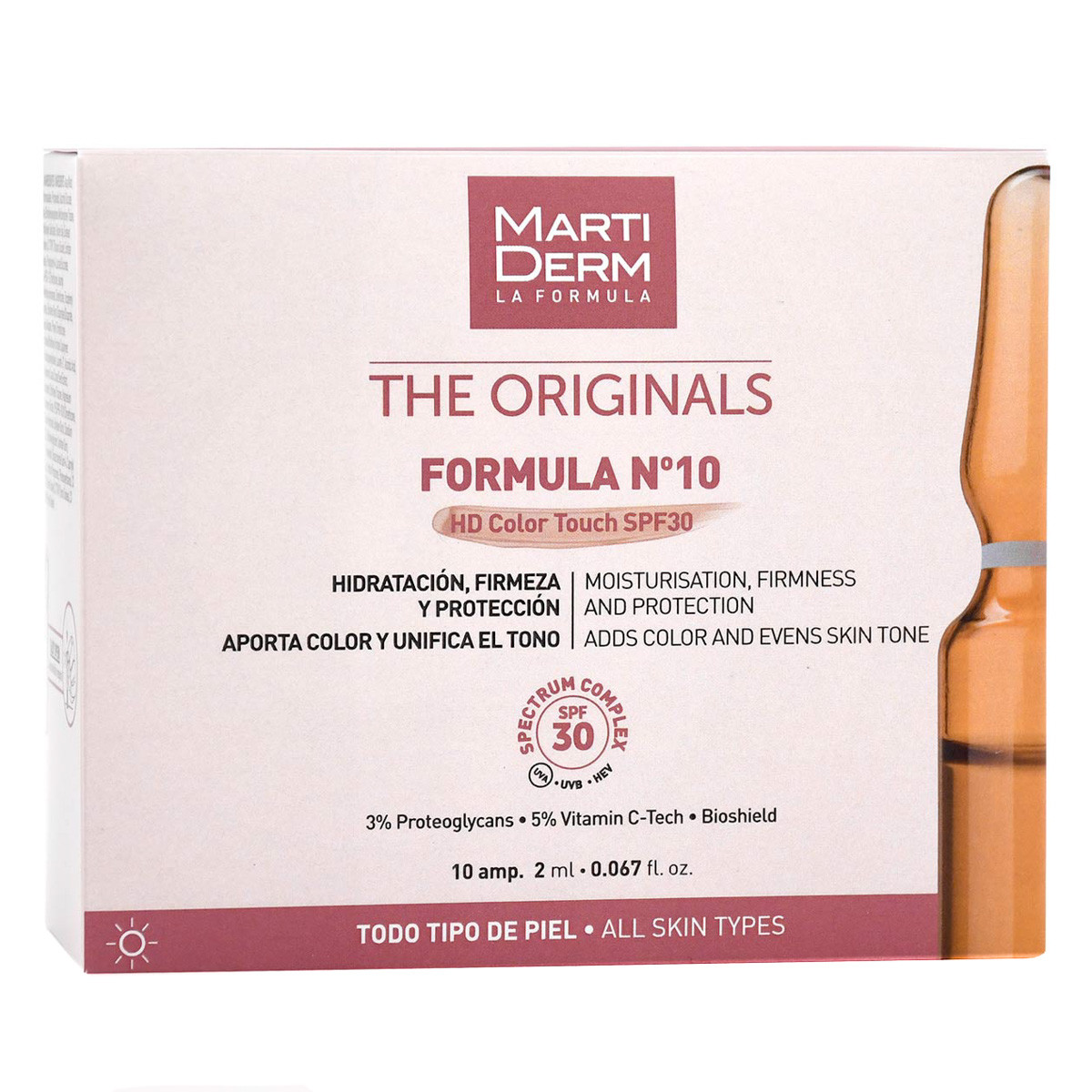 MartiDerm The Originals Formula Nº10 HD Color Touch SPF30 10 ampollas