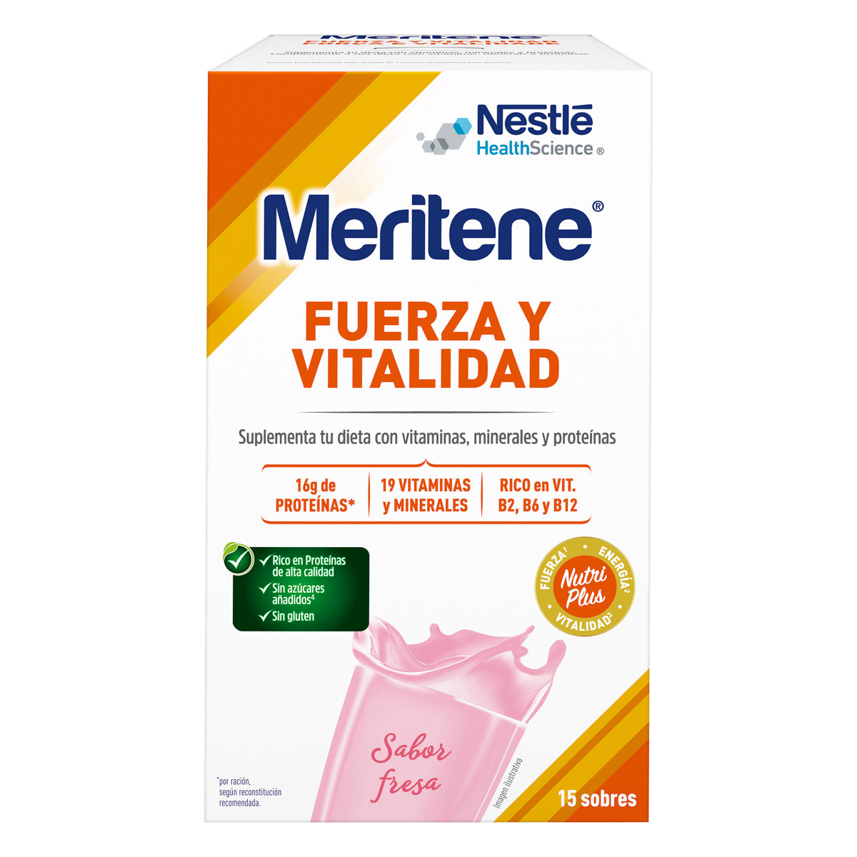 Meritene polvo fresa 15 sobres 30gr