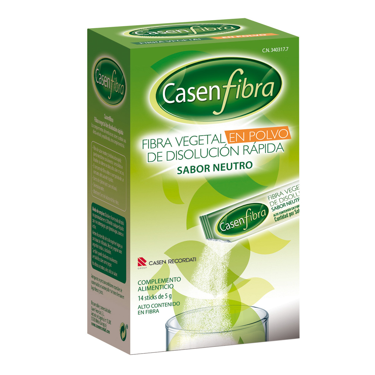 CasenFibra en Polvo sabor neutro 14 sticks de 5gr